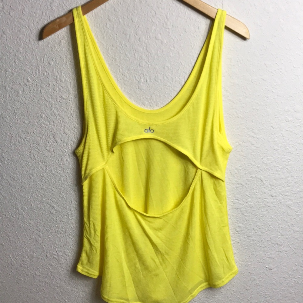 ALO open back rubbed flowy tank
